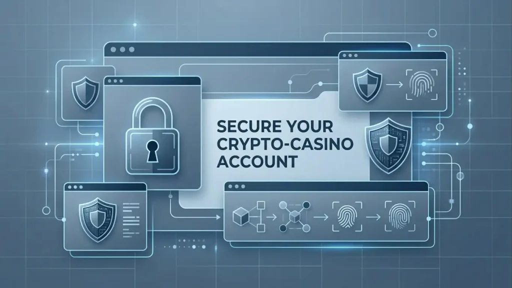 Secure browser account screen with privacy and verification symbols