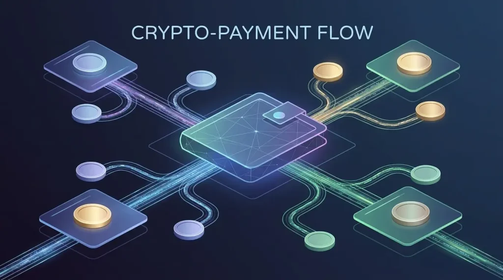 Crypto wallet linked through several blockchain network paths